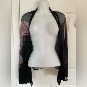 Sheer printed shrug